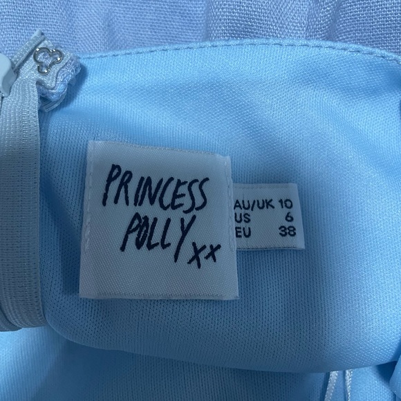 Princess Polly Cottage Hill Mini Dress Baby Blue Size 6 - Picture 7 of 7